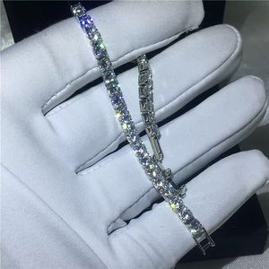 3-5mm Silver Full Drill Fine Tennis Bracelet